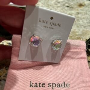 Kate Spade square iridescent stud earrings. NWT
